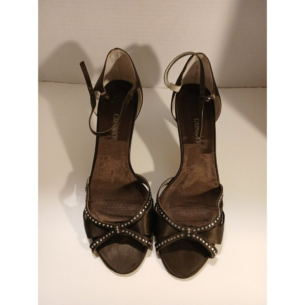Capris Cayla Chocolate Silk Size 10 M 2 Inch Heels